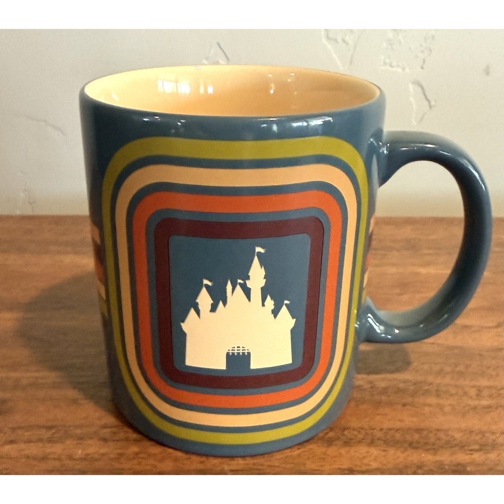 Disney Parks Fantasyland Castle Retro Stoneware 14oz Coffee Mug, Blue